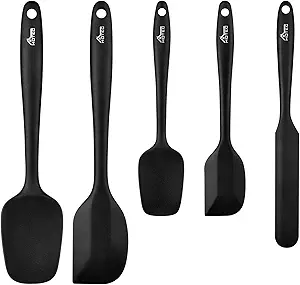 HOTEC Food Grade Silicone Rubber Spatula Set for Kitchen Baking