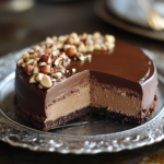 Chocolate-Glazed Hazelnut Mousse Cake