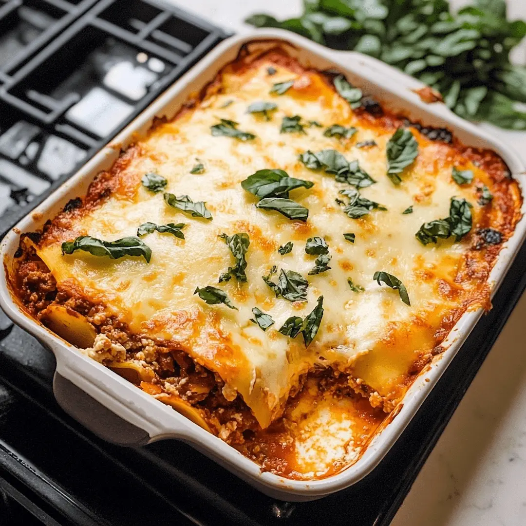 3 Ingredient Lazy Lasagna Recipe (Dump & Bake!) 4 3 ingredient lazy lasagna baked with ravioli, marinara, and mozzarella in a casserole dish