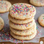 3 Ingredient Sugar Cookie Recipe on a white plate with sprinkles