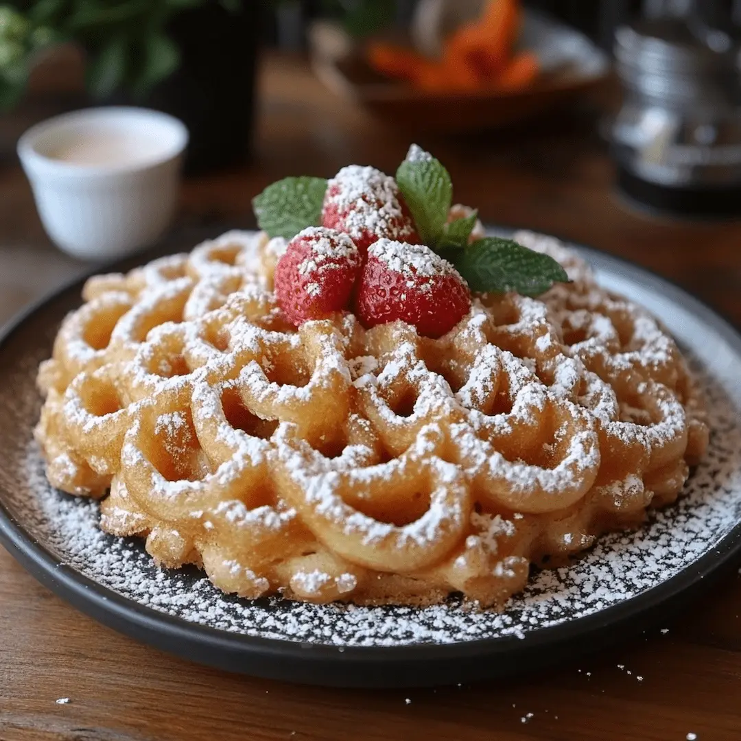 Easy 3 Ingredient Funnel Cake (No Mix Needed!) 5 Homemade funnel cake with powdered sugar made from 3 ingredients